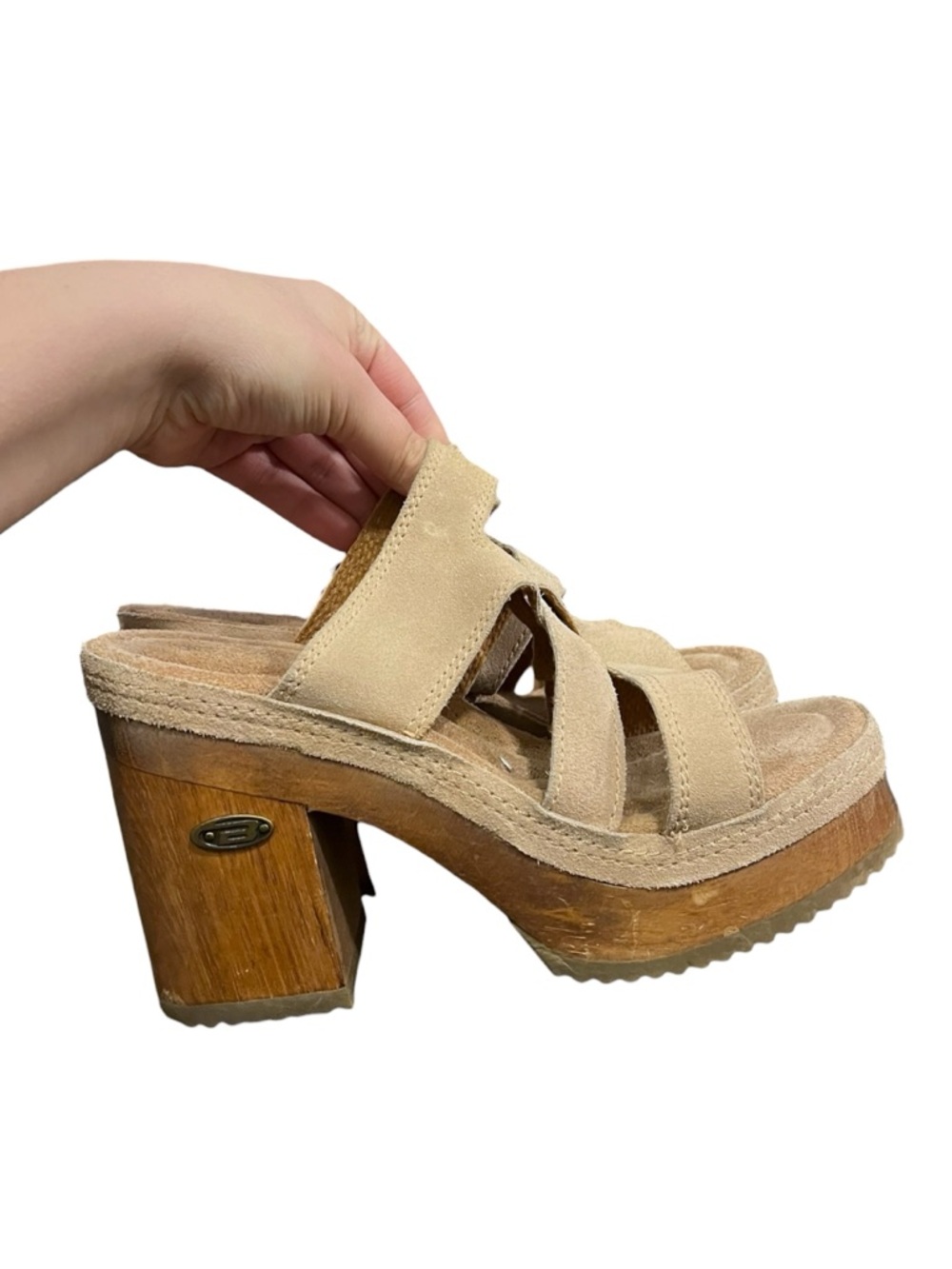 Y2K Bongo Chunky Wooden Suede Bratz Platform Sandals